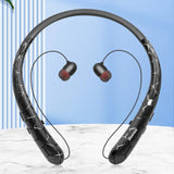 Bluetooth 5.0 Neckband Headset – Noise Cancelling In-Ear Retractable Earbuds with Mic for iPhone, Samsung & LG