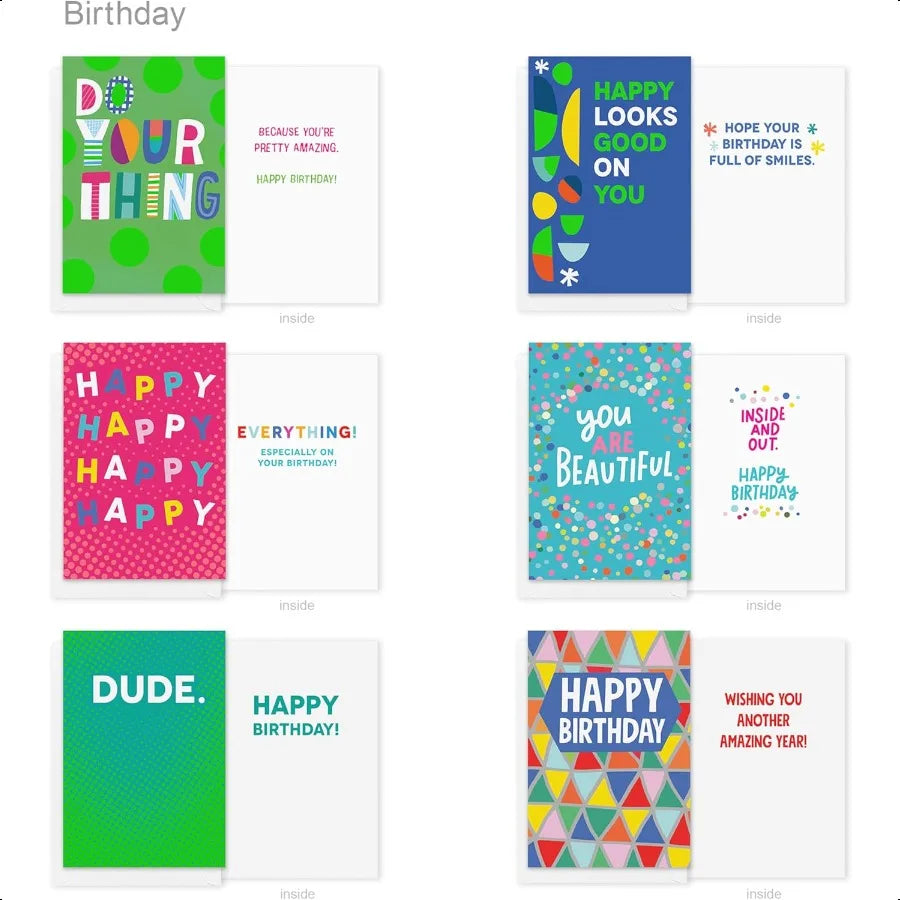 30-Count Funny Birthday Card Assortment – Recycled Paper Greeting Cards with Envelopes, Seals & Storage Box