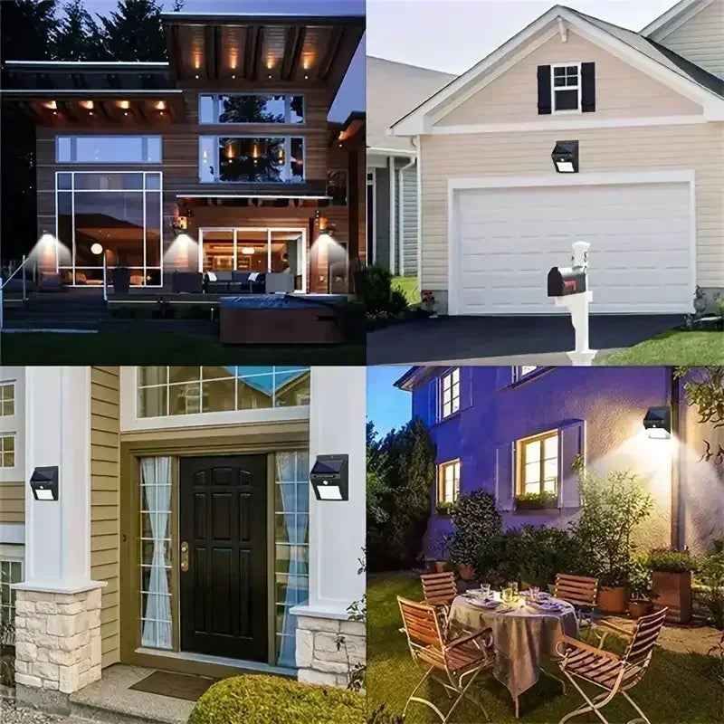 Solar Outdoor Lights 4-Pack – IP45 Waterproof Motion Sensor Security Lamps with 3 Lighting Modes for Gardens, Fences & Garages