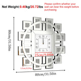 Irregular Large Diamond Mirrored Wall Clock – Luxury Sparkle Bling Quartz Clock with Roman Numerals for Living Room Décor