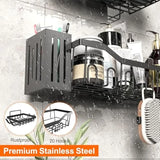 5-Pack No-Drill Shower Caddy Set – Large Capacity Rust-Proof Wall-Mounted Organizer Black