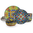 Bohemia Retro Ceramic Dinnerware Set – MALACASA, Vibrant Design (12 / 16 / 24-Piece)