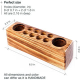 Rustic Solid Wood Desk Pen Holder – Stylish Retro Wooden Organizer for Pens & Accessories