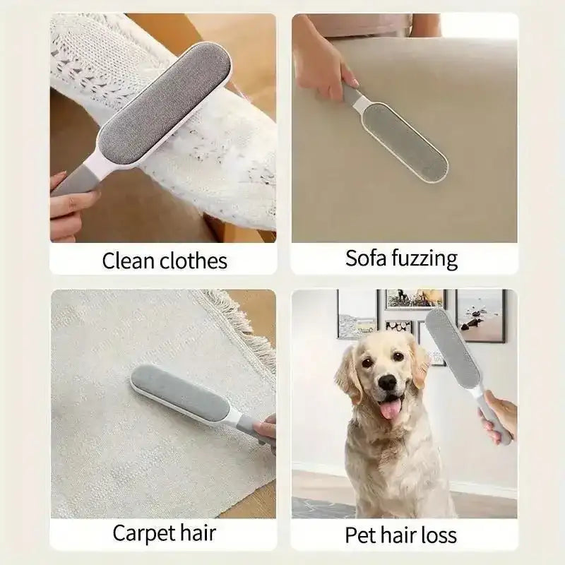 Clothes & Fabric Hair Removal Brush Set – Electrostatic Lint-Sticker & Suction Large Double-Pack