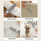 Clothes & Fabric Hair Removal Brush Set – Electrostatic Lint-Sticker & Suction Large Double-Pack