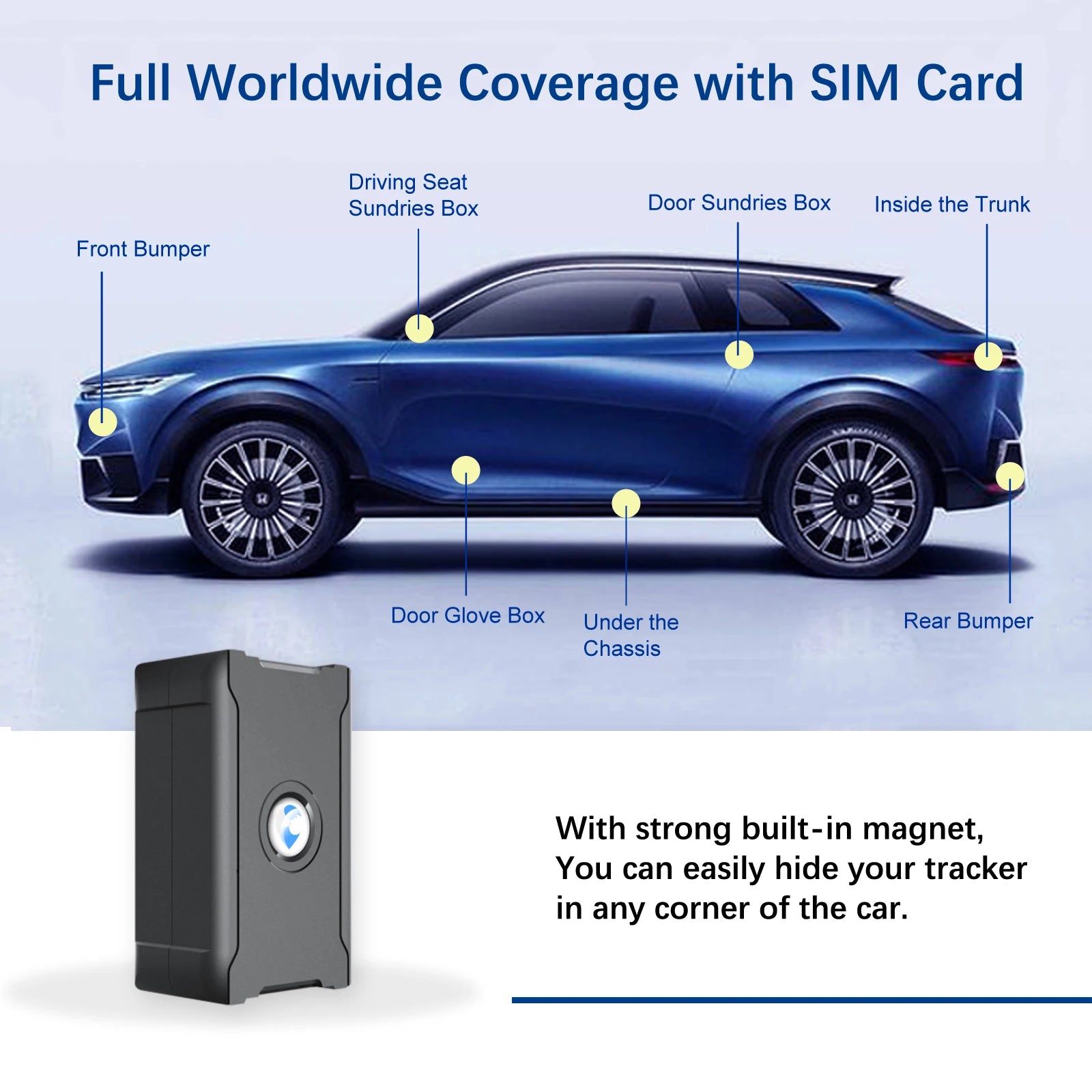 15-Day Battery Vehicle GPS Tracker – Anti-Theft Locator Device for Cars, Trucks, Motorcycles & Luggage Security