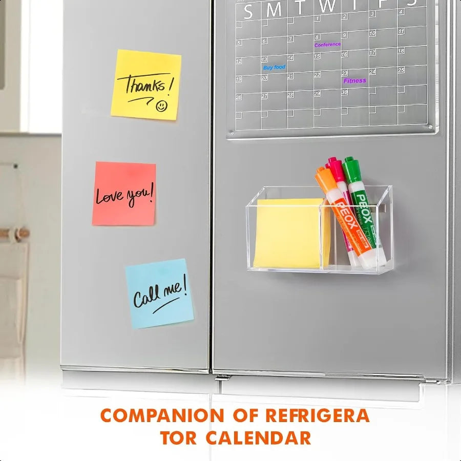 Magnetic Dry Erase Marker Holder – Non-Slip Acrylic Pen Organizer for Whiteboards, Fridge & Locker