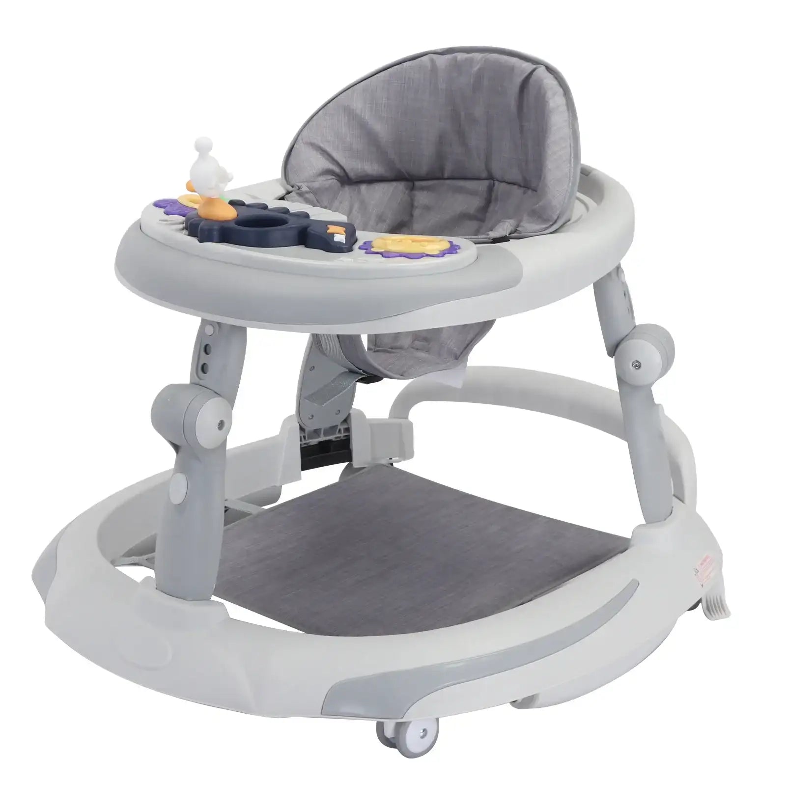 Foldable Adjustable Height Baby Walker with O-Shape Legs & Anti-Rollover Design – 6-18 Months
