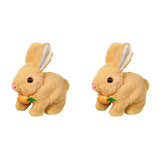 2Pcs Electric Bunny Toy Set – Cute Interactive Rabbit Plushies with Carrot, Walking Wiggle Ears Simulation Toys for Kids Gifts