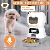 Automatic Pet Feeder with WiFi App – 3.5L Programmable Cat & Dog Food Dispenser with Stainless Steel Bowl