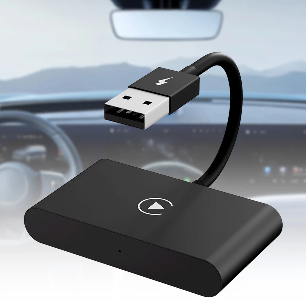 2-in-1 Wireless CarPlay & Android Auto Adapter – AI Box Auto Connect Plug & Play Dongle for Factory Wired CarPlay Cars
