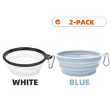2-Pack Collapsible Pet Silicone Bowls – Portable Folding Food & Water Dishes with Carabiner for Dogs & Cats, Camping & Travel