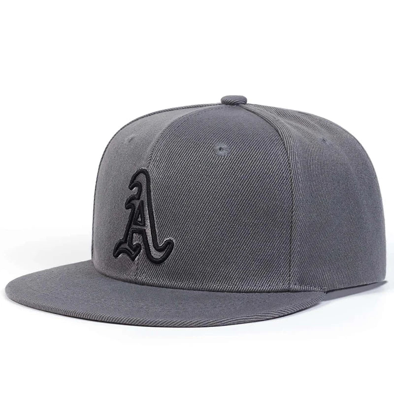 Unisex Gothic Letter "A" Embroidery Baseball Cap – Adjustable Hip-Hop Outdoor Casual Hat with Sun Protection