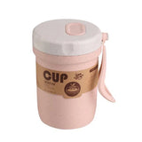 300 ml Wheat-Straw Sealed Soup Cup with Lid – Healthy Material Lunch Box & Portable Food Container