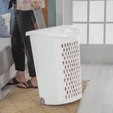 Plastic Wheel Laundry Basket with Flip-Top Lid & Wheels – Portable Dirty-Clothes Storage & Transport Solution