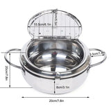 304 Stainless Steel Deep Fryer Pot with Temperature Control & Lid – Premium Oil Frying Pan