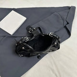 Women’s Y2K Punk Under-Arm Shoulder & Crossbody Bag – Solid PU Leather Handbag