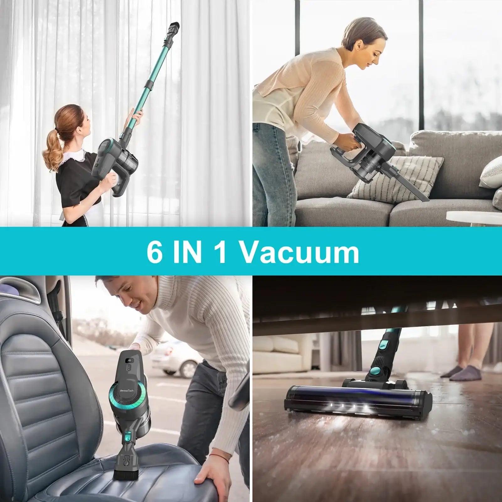 YISORA N300 Cordless Upright Vacuum Cleaner – 20 kPa Powerful Stick Vacuum for Carpet & Hard Floor, Ultra-Lightweight