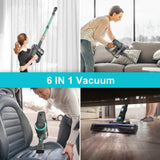 YISORA N300 Cordless Upright Vacuum Cleaner – 20 kPa Powerful Stick Vacuum for Carpet & Hard Floor, Ultra-Lightweight