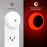 6-Pack Red LED Plug-in Night Lights – Auto Dusk-to-Dawn Sensor Lights for Bedroom, Bathroom, Baby Room, Hallway & Stairs