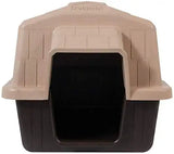 Petmate Barnhome 3 Plastic Outdoor Dog House – Durable Shelter for Small Pets (15–25 lbs), Tan