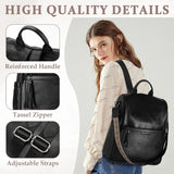 Ravuo Vegan Leather Convertible Backpack Purse — Multi-Style Women’s Travel & Everyday Shoulder Bag