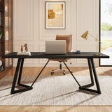 🖥️ 70.86" Large Executive Desk – Modern Computer & Office Workstation with Metal Frame for Home & Business