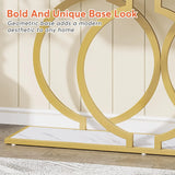 Tribesigns 55" Gold Console Table – Modern Faux Marble Entryway & Sofa Table | Narrow Long Accent Table for Hallway or Living Room