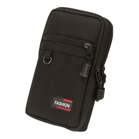 Portable nylon phone pouch – MOLLE tactical waist fanny pack for camping, hiking & hunting, lightweight 7-inch belt bag