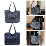 Women’s Denim Shoulder Bag – Large Capacity, Stylish Tote for Casual, Work & Travel 👜✨