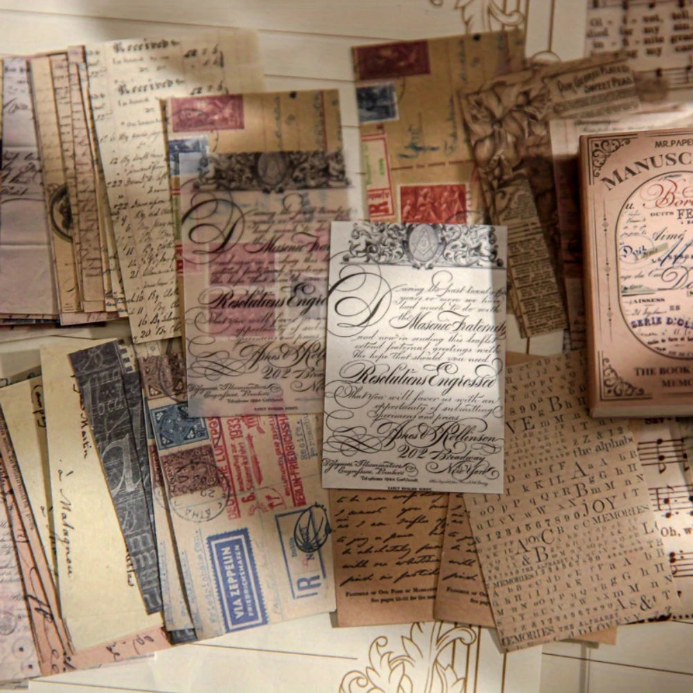 Vintage Botanical Scrapbook Journal & Memo Pad Set – 600 Sheets (6 Models) for DIY Crafting