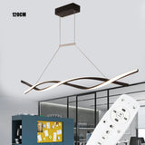 Modern Black Pendant Light – Remote Control Dimmable LED Ceiling Lamp for Dining Room & Kitchen
