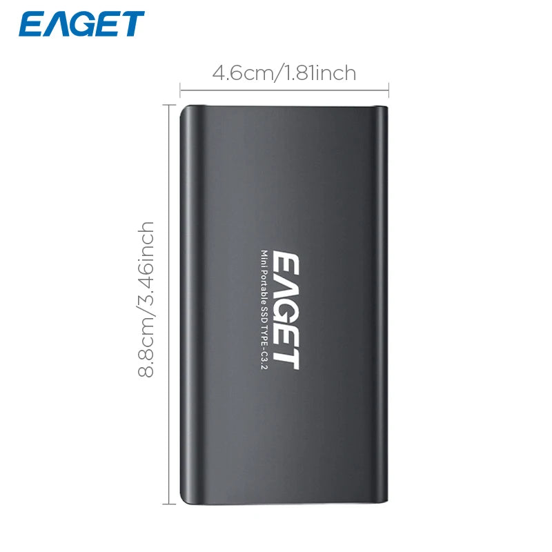 Eaget M1 Portable External SSD – High-Speed NVMe Solid State Drive 256GB/512GB/1TB/2TB, 5Gbps for Laptop, Desktop, PS4 & PS5