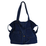 Retro Denim Large Capacity Crossbody & Shoulder Messenger Bag for Women – Vintage Pocket Tote Satchel