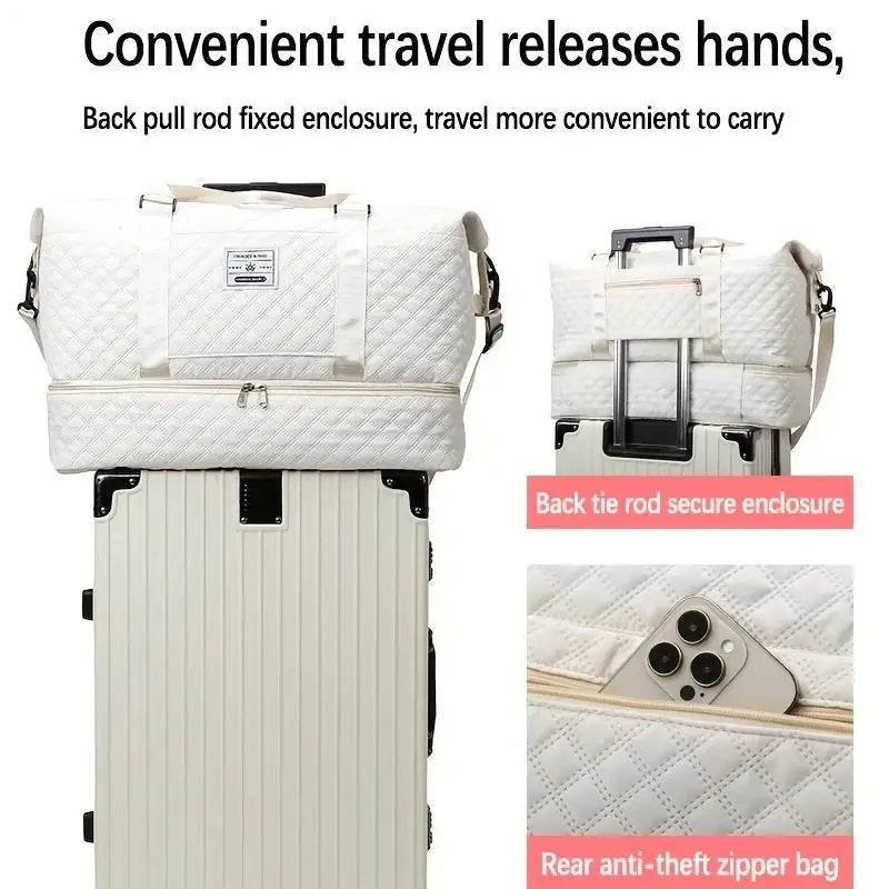 Large-Capacity Travel Duffle Bag – Multi-Purpose Sports, Gym, Yoga & Weekend Overnight Tote with Luggage Organizer Features