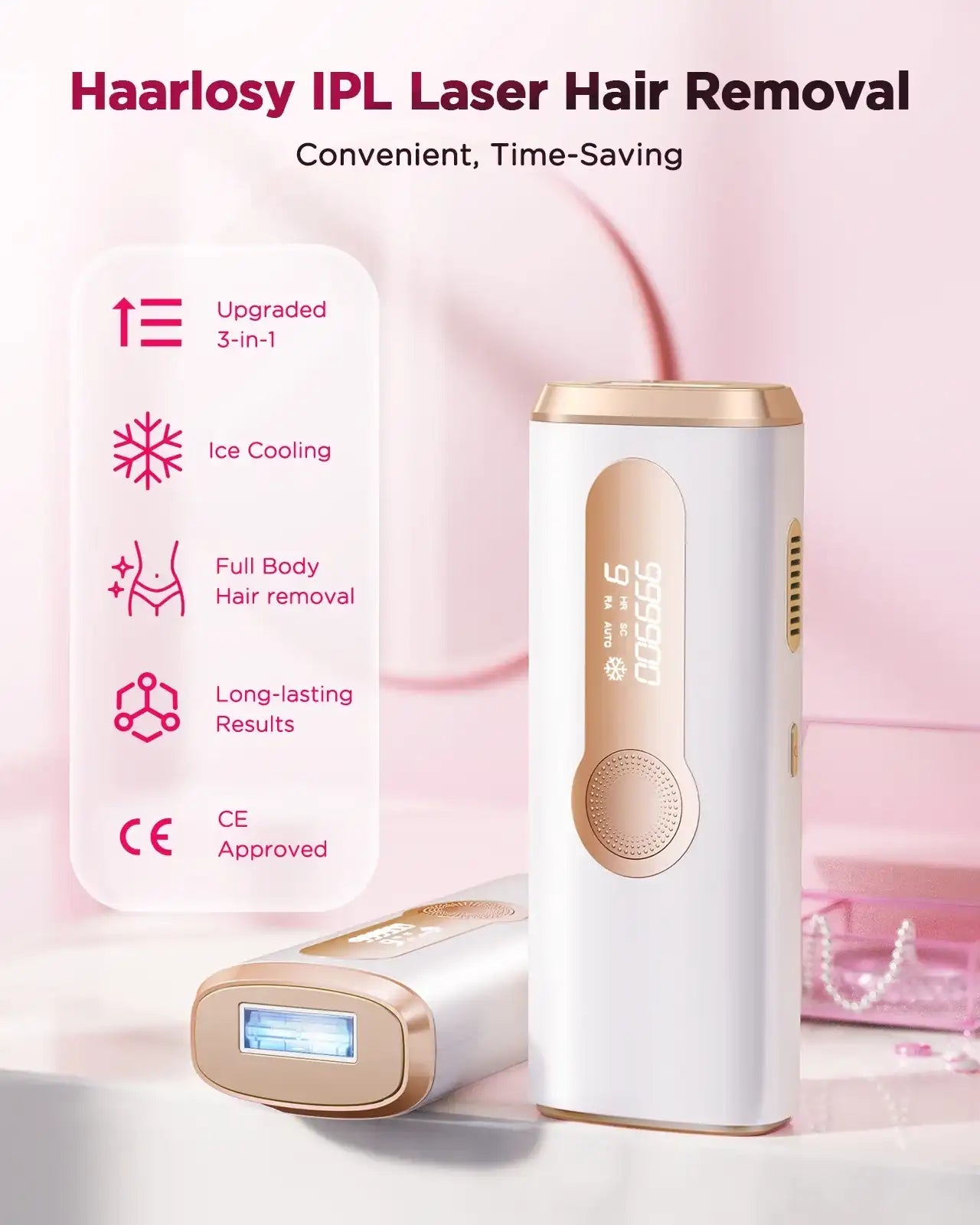 990000 Flash Laser Epilator – IPL Hair Removal Machine for Body, Bikini & Face (Men & Women)