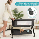 Chicco Next2Me Essential Bedside Crib – 3-in-1 Baby Bassinet, Bedside Sleeper & Crib with Wheels, Storage Basket & Adjustable Height