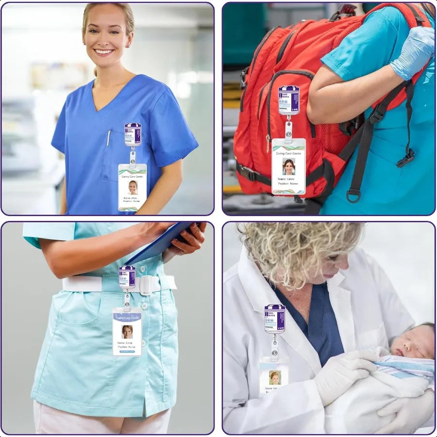 🩺 Retractable Badge Reel Holder – ID Clip Badge for Nurses, Lab Techs, Medical Assistants & LPN Gift