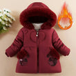 Solid Colour Fleece Hooded Zip-Up Jacket for Toddler Girls (Ages 1-4)