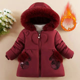 Solid Colour Fleece Hooded Zip-Up Jacket for Toddler Girls (Ages 1-4)