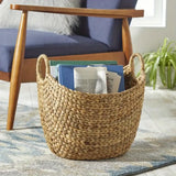 Extra Large Natural Water Hyacinth Decorative Storage Basket – Stylish Textured Wicker Bin for Blankets, Pillows, Magazines & Towels