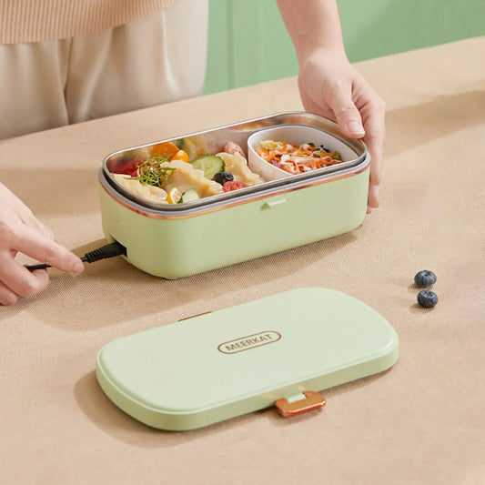 Portable Electric Heated Lunch Box (Double-Layer, 200 W) – Stainless Steel Insulated Lunch Box with Heating, for Office, Travel & Work