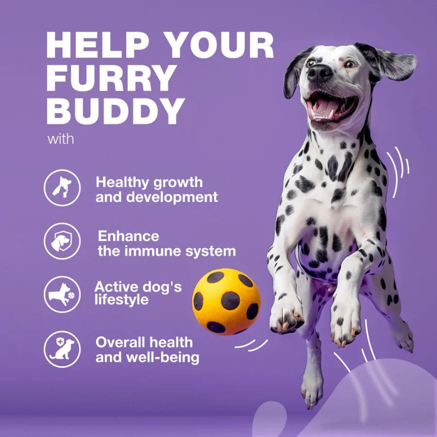 15-in-1 Dog Multivitamin Chews with MSM – Complete Hip & Joint Support, Skin & Coat Health, Itchy Skin Relief & Daily Wellness Supplement