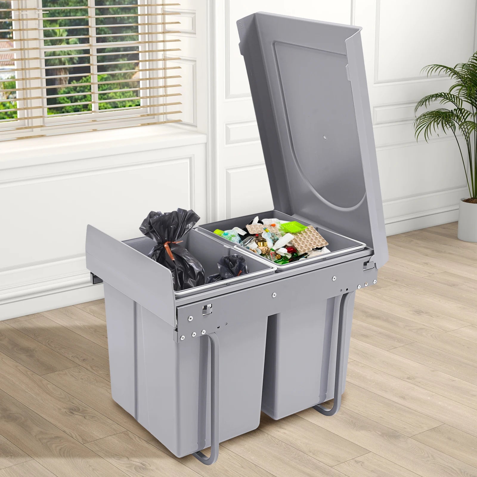 40 L Pull-Out Kitchen Waste Bin – Under-Cabinet Slide Recycling Trash Can System
