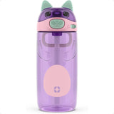 Ellies 16 oz Tritan Kids Water Bottle – Straw Lid, Carrying Handle & Leak-Proof Design for School & Lunchbox