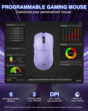AULA SC580 Gaming Mouse – Tri-Mode Rechargeable Wireless & Bluetooth Mouse with 10,000 DPI Ergonomic Design