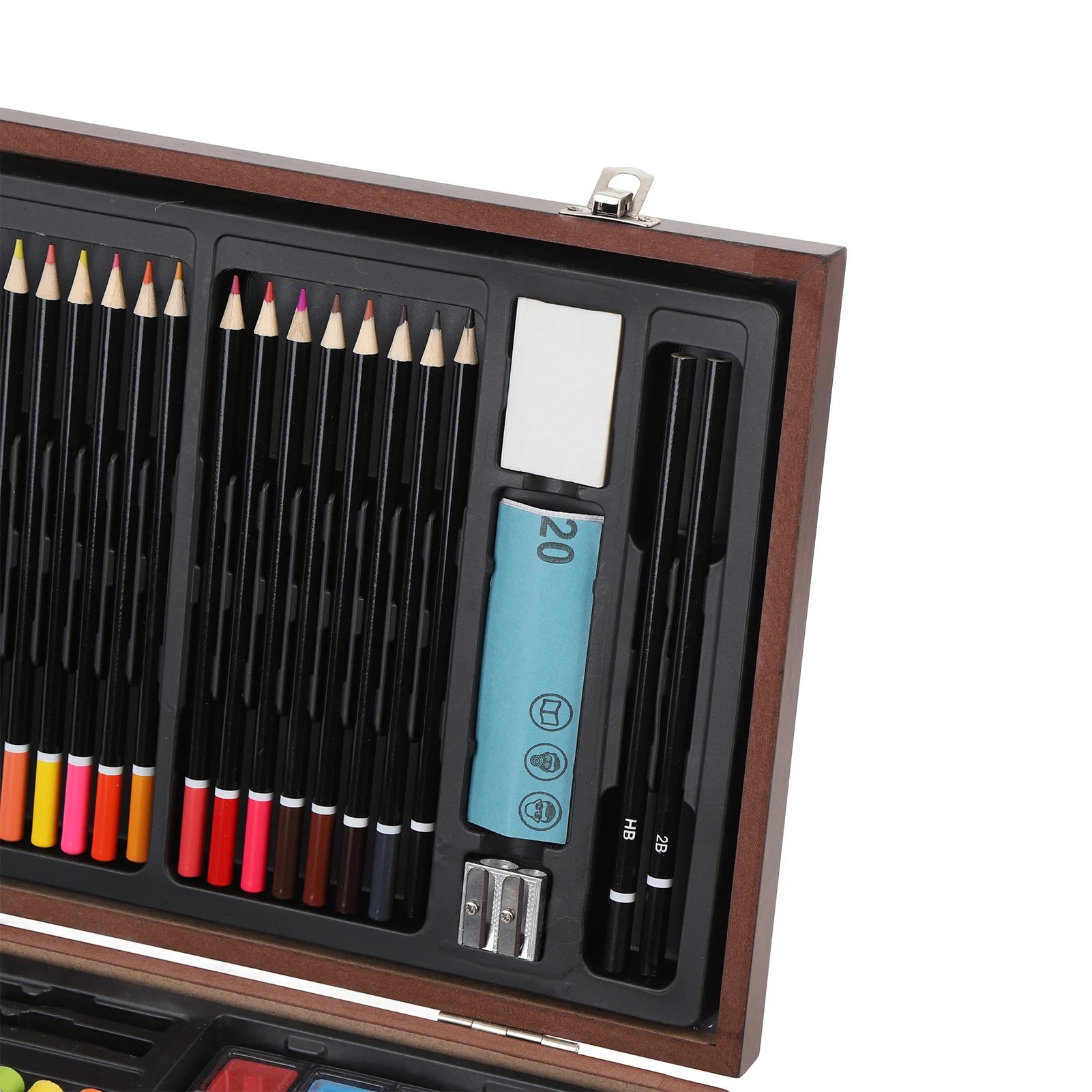 Premium 142-Piece Wooden Art Set 🎨 | Colored Pencils, Oil Pastels, Crayons, Watercolors & Sketchbook | Complete Drawing & Painting Kit