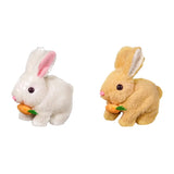 2Pcs Electric Bunny Toy Set – Cute Interactive Rabbit Plushies with Carrot, Walking Wiggle Ears Simulation Toys for Kids Gifts