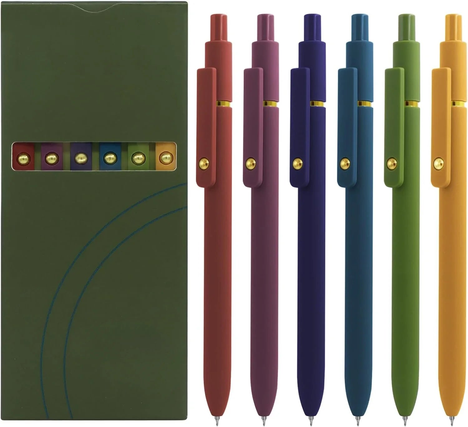 Gel Pens – 5-Pack 0.5mm Black Ink Retractable Pens with Silicone Grip & Metal Clip ✍️