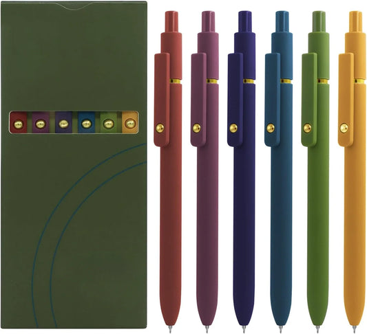 Gel Pens – 5-Pack 0.5mm Black Ink Retractable Pens with Silicone Grip & Metal Clip ✍️